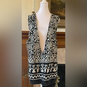 Chico's Black and White Patterned Vest